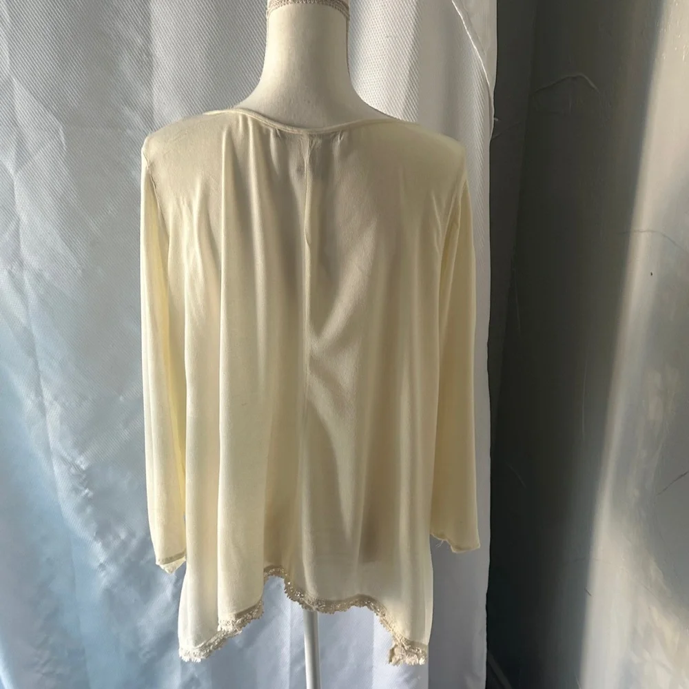 American Rag Ivory Lace Detail Blouse